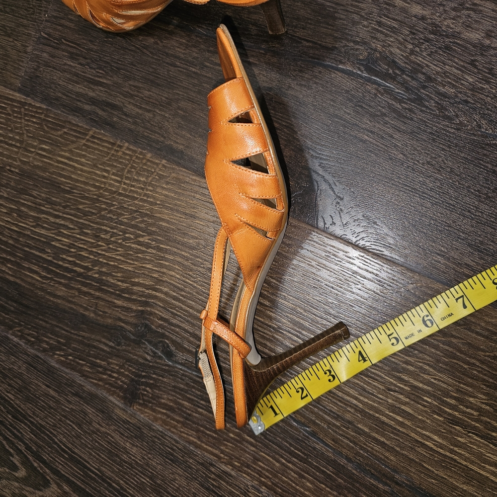 Cathy Jean Brazil Strappy Orange 4" Stilleto Heels Sandal Women's Size 9M - Picture 6 of 7